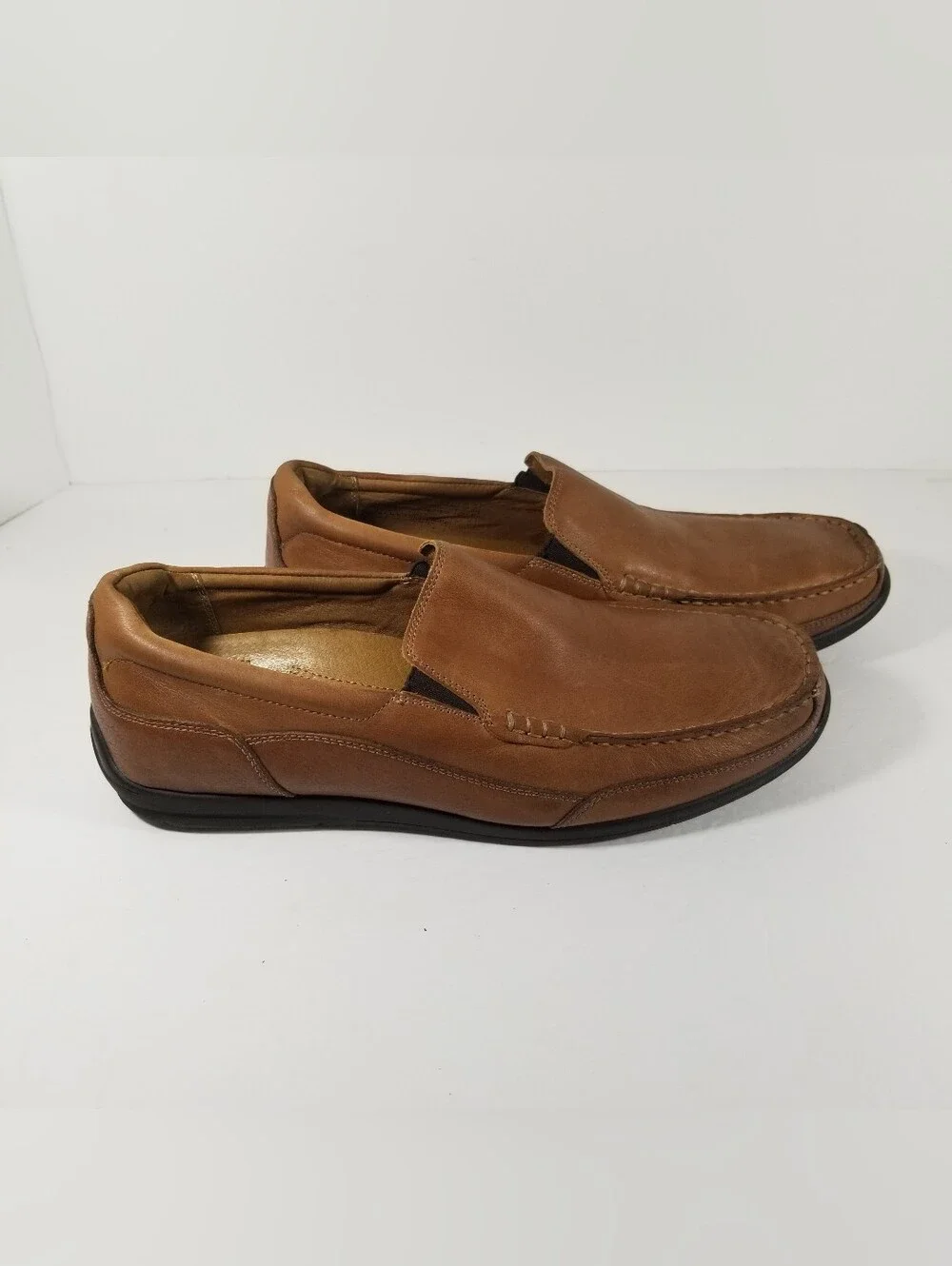 Vionic Preston Shoes Men's 11.5 Casual Slip On Loafers Brown Leather